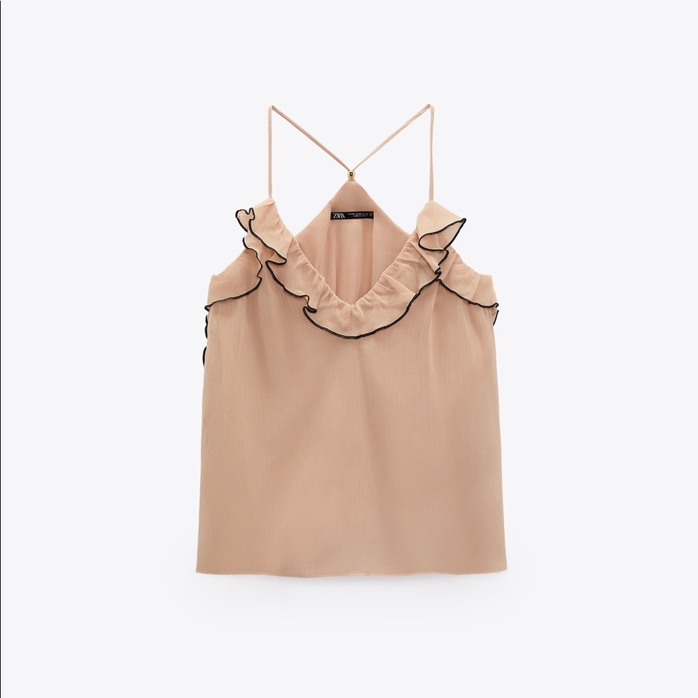 Pretty Romantic Zara Ruffled Camisole L. Romantic and timeless in New Condition.